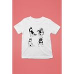 Darkhane Yavru Sibirya Kurdu Husky Haski -Baskılı Unisex Beyaz Çocuk Tişört - T-Shirt CT007 - 9 - 10 Yaş