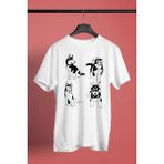Darkhane Yavru Sibirya Kurdu Husky Haski -Baskılı Unisex Beyaz Tişört - T-Shirt UT007 - M