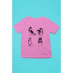 Darkhane Yavru Sibirya Kurdu Husky Haski -Baskılı Unisex Pembe Çocuk Tişört - T-Shirt CT002 - Şeker Pembe - 7 - 8 Yaş