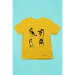 Darkhane Yavru Sibirya Kurdu Husky Haski -Baskılı Unisex Sarı Çocuk Tişört - T-Shirt CT004 - 3 - 4 Yaş