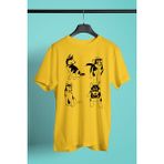 Darkhane Yavru Sibirya Kurdu Husky Haski -Baskılı Unisex Sarı Tişört - T-Shirt UT004 - M