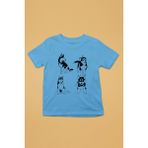 Darkhane Yavru Sibirya Kurdu Husky Haski -Baskılı Unisex Turkuaz Çocuk Tişört - T-Shirt CT003 - 9 - 10 Yaş