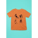 Darkhane Yavru Sibirya Kurdu Husky Haski -Baskılı Unisex Turuncu Çocuk Tişört - T-Shirt CT005 - 5 - 6 Yaş