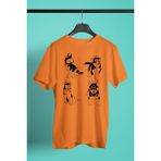 Darkhane Yavru Sibirya Kurdu Husky Haski -Baskılı Unisex Turuncu Tişört - T-Shirt UT005 - XL