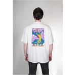 Darkia Led Zeppelin Müzik Grubu Baskılı Oversize Kalıp Çift Taraflı Beyaz Tişört T-shirt