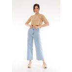 Darkly Jeans Kadın Mavi Süper Yüksek Bel Dikişsiz Culotte Fit Pantolon