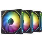 DARKROCK F120-3 in 1 120 mm Sonsuz Ayna Tasarım Kasa Fanları PWM Kontrollü ve ARGB Etkisi, Düşük Gürültülü Çalışma için Hidrolik Rulman - Çoğu PC Soğutma Sistemi için Uygun - Siyah