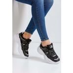 Darkstep 143 Rahat Kalın Taban Kadın Sneaker Spor Ayakkabı - Siyah - Beyaz - 39