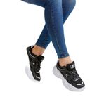 Darkstep 143 Rahat Kalın Taban Kadın Sneaker Spor Ayakkabı - Siyah - Beyaz - 40