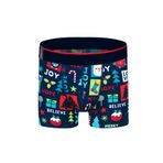 Darkzone Erkek Christmas Desenli Dijital Baskılı Yılbaşı Boxer Lacivert 2XL