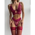 Darla Fuşya 2'li Balenli Bralet Sütyen Takım - XL