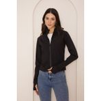 Darlin Moda Kadın Siyah Dik Yaka Fermuarlı Spor Ceket DM10000 - XS