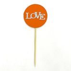 Darling Souvenir hediyelik eşya, Aşk Düğün cupcake Toppers, parti tatlı dekorasyonlar – Paket 20, Orange und Glitzer Silber, 5 cm