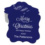 Darling Souvenir hediyelik eşya Merry Christmas & Happy Holidays gün fark düğün tekli slogan yaprak çelenk Hangtags-Çiçekler beyaz-100 anahtar kelimeler 50 Schlagwörter Mavi