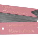 Darling Souvenir MADE WITH LOVE hatıra gerçek pembe altın folyo sevgi ile yapılmış gelin duşu, bebek duşu, emeklilik, düğün, doğum günü etiketleri, özel favori, kağıt etiketler, 50 adet paket