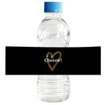 Darling Souvenir MADE WITH LOVE Klasik Siyah Kalp Baskılı Su Şişesi Etiketleri - Kendinden Yapışkanlı Parti Koleksiyonu Şerefe! Su Şişesi Çıkartmaları Düğün, Doğum Günü, Nişan Partisi için Mükemmel - 32'li Paket