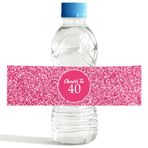 Darling Souvenir MADE WITH LOVE Pembe Payetli Su Şişesi Etiketleri- Kendinden Yapışkanlı Parti Koleksiyonu 40 Su Şişesi Çıkartması, Düğün, Doğum Günü, Yıl Dönümü Partisi için Harika - 32'li Paket