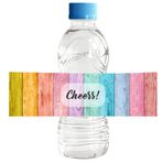 Darling Souvenir MADE WITH LOVE Renkli Rustik Ahşap Baskılı Su Şişesi Etiketleri - Kendinden Yapışkanlı Parti Koleksiyonu Şerefe! Su Şişesi Çıkartmaları Düğün, Doğum Günü, Nişan Partisi için Mükemmel - 32'li Paket