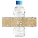 Darling Souvenir MADE WITH LOVE Rustik Çuval Bezi Su Şişesi Etiketi - Kendinden Yapışkanlı Parti Koleksiyonu Şerefe 40 Su Şişesi Çıkartması, Düğün, Doğum Günü, Yıl Dönümü Partisi için Harika - 32'li Paket