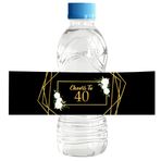 Darling Souvenir MADE WITH LOVE Siyah Çiçekli Su Şişesi Etiketli - Kendinden Yapışkanlı Parti Koleksiyonu 40 Su Şişesi Çıkartması, Düğün, Doğum Günü, Yıl Dönümü Partisi için Harika - 32'li Paket