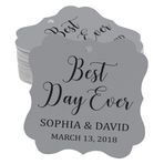 Darling Souvenir Yenileme hediyelik eşya kişiselleştirilmiş Fancy-çerçeve-Düğün hediye-"Best Day Ever" özel isim ve tarih favor Fall-yenileme 50 Schlagwörter Gri