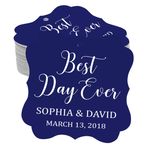 Darling Souvenir Yenileme hediyelik eşya kişiselleştirilmiş Fancy-çerçeve-Düğün hediye-"Best Day Ever" özel isim ve tarih favor Fall-yenileme 50 Schlagwörter Mavi