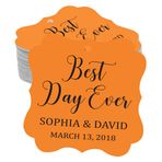 Darling Souvenir Yenileme hediyelik eşya kişiselleştirilmiş Fancy-çerçeve-Düğün hediye-"Best Day Ever" özel isim ve tarih favor Fall-yenileme 50 Schlagwörter Turuncu