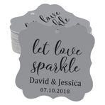 Darling Souvenir Yenileme hediyelik eşya kişiselleştirilmiş Fancy çerçeve kağıt tekli slogan düğün Lers Let Love Sparkle Gewohnheit Fall - 100 Stichwörter Gri
