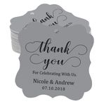 Darling Souvenir Yenileme hediyelik eşya kullanıcı tanımlı Namen Thank You For Celebrating with US düğün Fall-Kişiselleştirilmiş parti anahtar kelimeler 50 Schlagwörter Gri