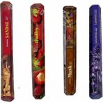 Darshan Altıgen Çubuk Tütsü Seti (Sandal, Çilek, Misk, Lavanta) - 4'lü Paket - Karma