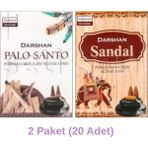 Darshan Geri Akışlı Şelale Tütsü 2'li Set (20 Adet Tütsü) - Palo Santo - Sandal