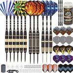 Dart Metal Uç Seti - Dart Çelik Uç Seti Profesyonel, 20 Gram, 24 Gram ve 26 Gram Metal Uçlu Dart Alüminyum Şaftlı Dart Ucu, Pirinç Fıçı, Ekstra Dart Uçları, Kalemtıraş Alet Kiti, Taşıma Çantası
