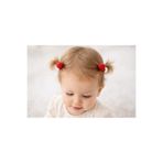 Darya DD104 Kırmızı Pon Pon Top Lastik Kız Bebek Çocuk Toka