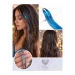 Darya DD286 Işıltılı Açık Mavi Simli Tinsel Saç Uzatma Manifest Hair - Light Blue Hair