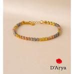 Darya Dd485 Üç Renk Top Gold Gümüş Rose Detaylı Bileklik El Yapımı