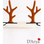 Darya DD598 Kadife Geyik Boynuzu Yılbaşı Klips Saç Tokası (Kahverengi) Christmas Hairband
