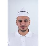 Das Uniform Chef Bone Kep Aşçı Şef Şapkası Beyaz ( Siyah Biyeli )