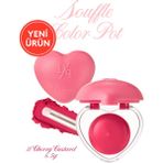 dasique Yoğun Pigmentli Köpük Yapıda Kadife Bitişli Ruj & Allık Souffle Color Pot 11 Cherry Custard