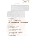 Dat35 2li Havlu Saç Bandı Cırt Bantlı Pamuklu Süper Soft Kadife Sporcu Spa Spor Yoga Makyaj Saç Kafa Bandı - Beyaz - S - L