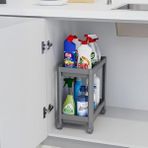 Data Store 2 Katlı Tekerlekli Tezgah Altı Raf Organizer Düzenleyici Raf Ünitesi, Evye Altı Dolap Içi Düzenleyici, Mutfak Banyo Deterjanlık Şampuanlık Sebzelik,taşınabilir Saklama Rafı (Gri)