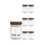 Data Store 350 ml Kavanoz Metal Derin Kapaklı 350 cc Şeffaf Reçel, Marmelat Cam Kavanoz Deep 6 Adet (Bakır Kapak)