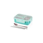 Data Store 620ML Lunchbox Tek Katlı 3 Bölmeli Çelik Sefer Tası Yemek Kutusu (Turkuaz) - 0,5 L
