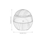 Data Store Ahşap Görünümlü Küre Hava Nemlendirici, LED Rgb Işıklı, Ultrasonik Aroma Difüzör, 10 cm