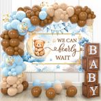 DataMoon We Can Bearly Wait Baby Shower Decorations - Harflerle Bebek Kutuları, Boho Balonlar, Oyuncak Ayı Bebek Duşu, Doğum Günü Malzemeleri, Cinsiyet Ortaya Çıkarma Parti Malzemeleri için Bearly