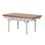 DAUZ Dollhouse Masa Oyuncak Dayanıklı Fonksiyonel Masa 1:12 Evcilik Modern Huş Ağacı DIY Dekoratif (Log Renkli ve Beyaz)
