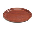 Davet Ahşap Desenli Kaymaz Kaydırmaz Yuvarlak Tepsi 33 cm Cafe Restaurant Kaydırmaz Tepsi