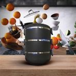 Davet Freshbox Füme 3 Katlı Sızdırmaz Yemek Termosu Sefer Tası (Özel Seri, Özel Renk) 1.8 Litre