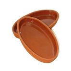 Davet Toprak 2 Li Oval Kayık Tabak 23 cm - Fırın yemekleri (güveç, kebap, kuru fasulye vb.) Meze Sunumu