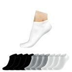 David Benjamin Unisex 10’lu Premium Kutulu Pamuk Sneaker Çorap Patik Çorap - Nefes Alabilen, Kaymaz, Dikişsiz - Kadın & Erkek için Yumuşak, Kısa Çorap, Spor Çorabı - Yürüyüş, Koşu için (Mix, 35-38)