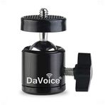 DaVoice 360 Derece Alüminyum Alaşımlı Gövde Döner Mini Tripod Bilyalı Kafa 1/4 inç Vida Dişli Taban Daha Çakmak DSLR Kamera Kamera için Montaj LED Işık Braketi Yürüyüş HTC Vive (Siyah)